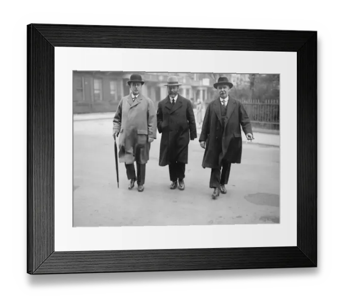 Framed Print : Scenes in Downing Street. Mr Henderson, Bromley and Walkden in Downing Street Framed Print : Scenes in Downing Street. Mr Henderson, Bromley and Walkden in Downing Street