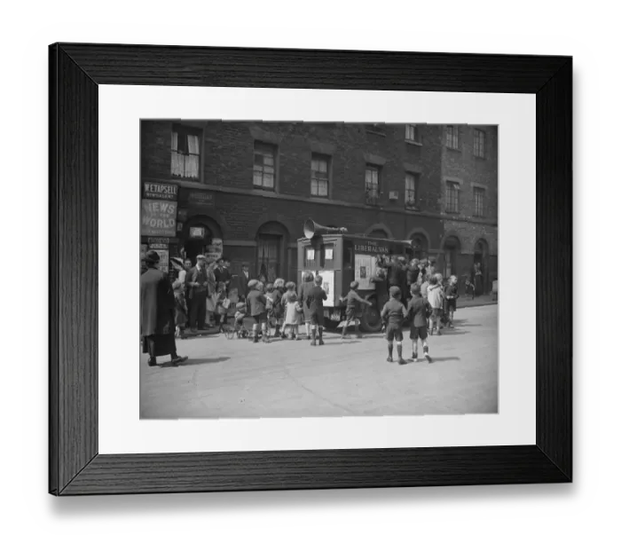 Framed Print : Polling day in Lambeth The Liberal Loud Speaking Van 30 May 1929 History of London Framed Print : Polling day in Lambeth The Liberal Loud Speaking Van 30 May 1929 History of London