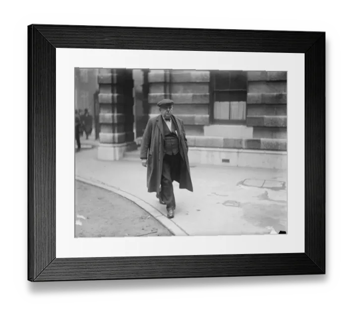 Framed Print : The coal crisis. Mr Herbert Smith, one of the Miners representatives arriving Framed Print : The coal crisis. Mr Herbert Smith, one of the Miners representatives arriving