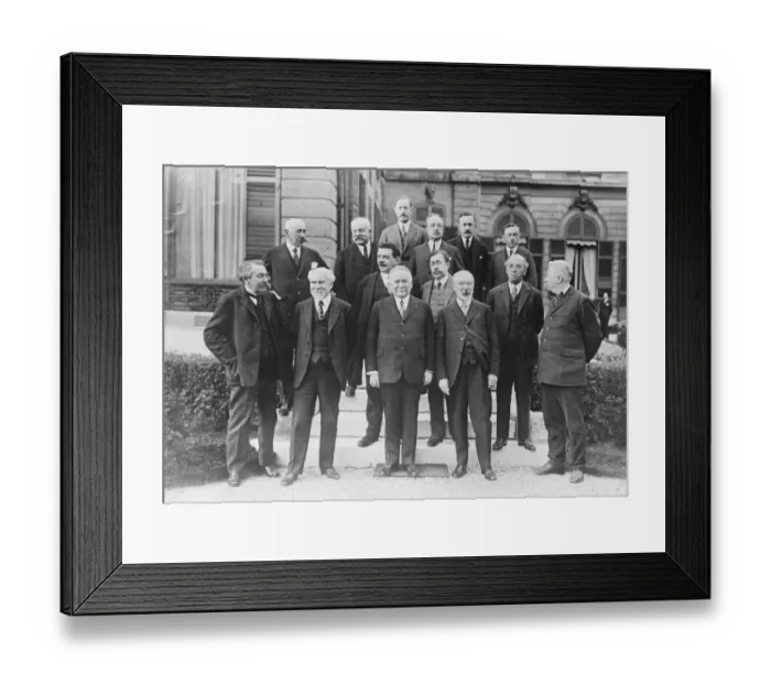 Framed Print : Five Ex Premiers in M Poincares cabinet of all talents. M Poincare photographed Framed Print : Five Ex Premiers in M Poincares cabinet of all talents. M Poincare photographed