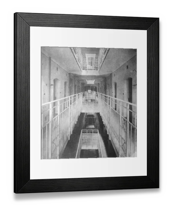 Framed Print : The Interior of the Vienna Prison Where Lee Bevan lies in durance vile June 1922 Framed Print : The Interior of the Vienna Prison Where Lee Bevan lies in durance vile June 1922