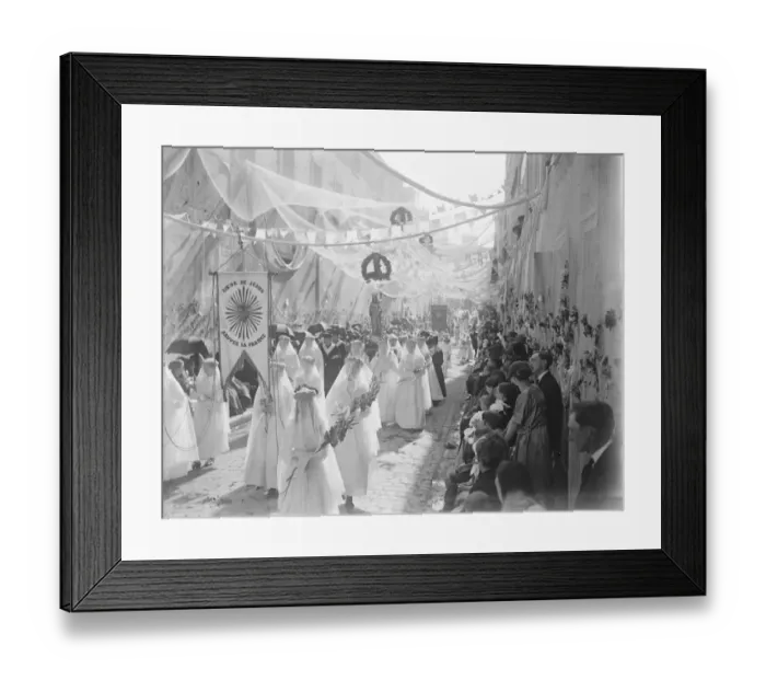 Framed Print : The procession of Our Lady at Boulogne, France. The procession passing through Framed Print : The procession of Our Lady at Boulogne, France. The procession passing through