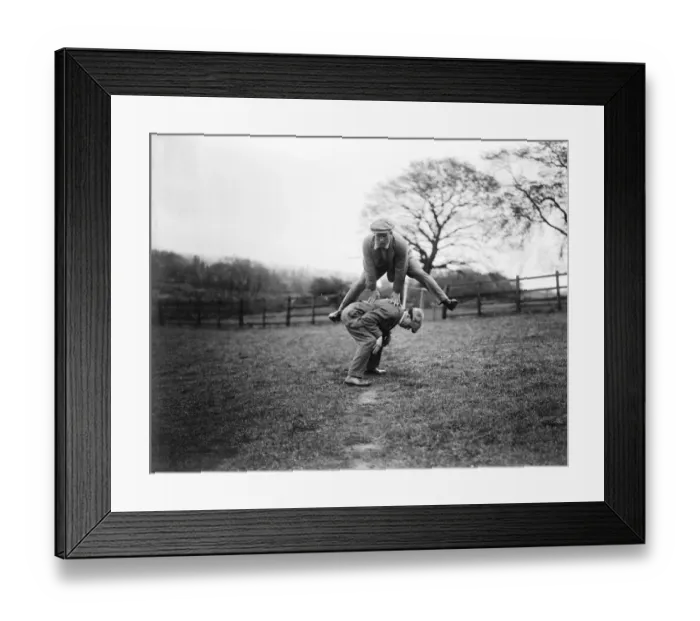 Framed Print : Jimmy Wilde getting fit to meet Pancho Villa for worlds title Wilde at leap Framed Print : Jimmy Wilde getting fit to meet Pancho Villa for worlds title Wilde at leap