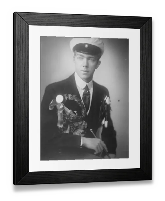 Framed Print : Future King takes his B A Prince Gustav Adolf of Sweden, eldest son of the Crown Prince Framed Print : Future King takes his B A Prince Gustav Adolf of Sweden, eldest son of the Crown Prince