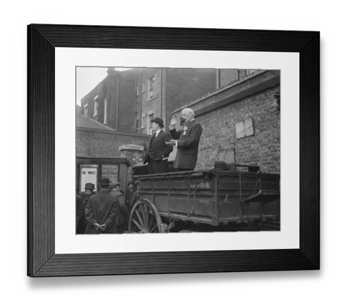 Framed Print : North West Camberwell Election Dr MacNamara at Ropas Motor Works 29 March 1920 Framed Print : North West Camberwell Election Dr MacNamara at Ropas Motor Works 29 March 1920