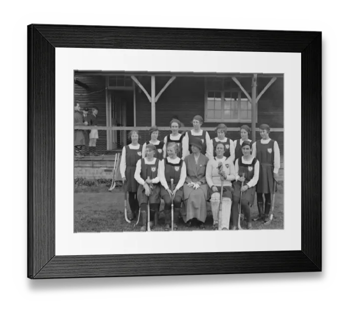 Framed Print : England Ladies Hockey Team for the South Africa tour at Merton Abbey, London. Left Framed Print : England Ladies Hockey Team for the South Africa tour at Merton Abbey, London. Left