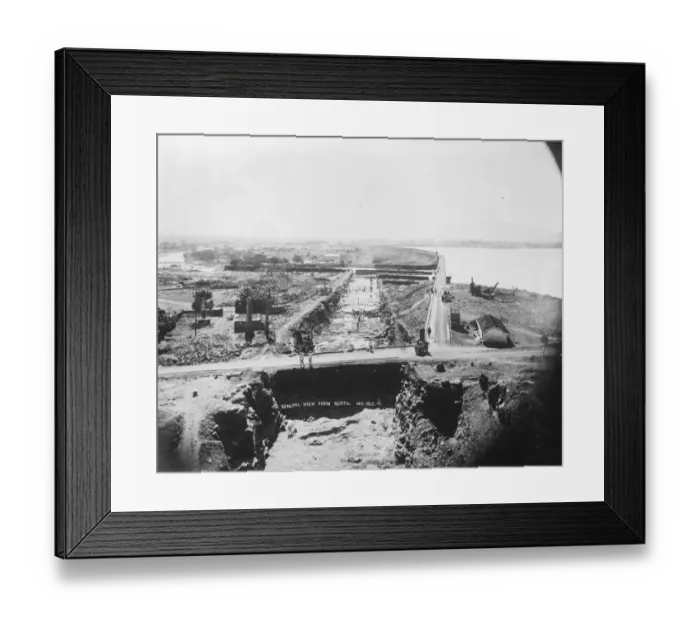 Framed Print : The new Lloyd Dam inspected by Sir William Birdwood. 17 May 1926 Framed Print : The new Lloyd Dam inspected by Sir William Birdwood. 17 May 1926