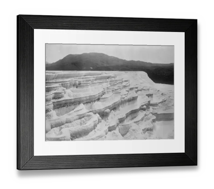 Framed Print : Draining a lake to uncover world famous terraces. It is believed that the famous pink