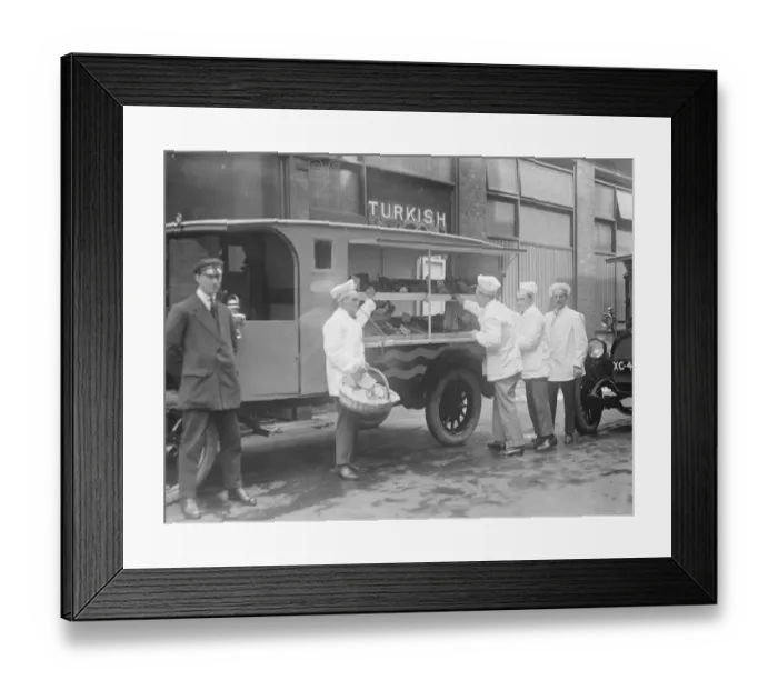 Framed Print : Hustlers Brigade as chefs on mac fisheries travelling fish shops Framed Print : Hustlers Brigade as chefs on mac fisheries travelling fish shops
