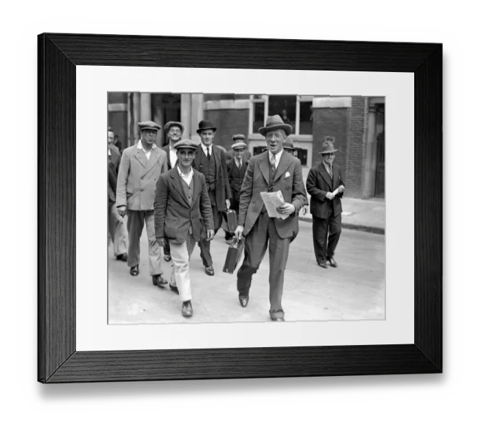 Framed Print : The threatend bus dispute, 1932. Mr Ware (carrying case), one of the delegates. 1932 Framed Print : The threatend bus dispute, 1932. Mr Ware (carrying case), one of the delegates. 1932