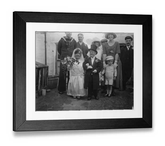 Framed Print : Wedding of dwarfs at Weymouth A dwarf bride and bridegroom were married at Holy