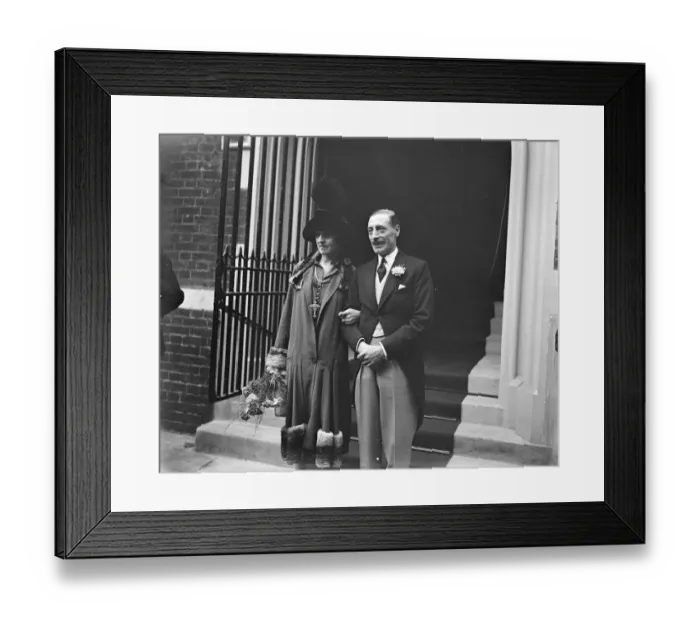 Framed Print : Baronets wedding. The marriage took place at the Brompton Parish Church of Sir C B Magnay Framed Print : Baronets wedding. The marriage took place at the Brompton Parish Church of Sir C B Magnay