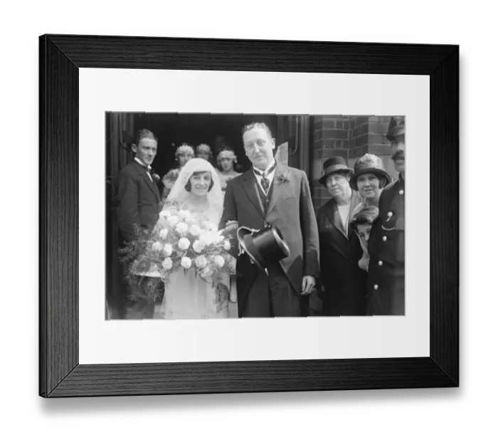 Framed Print : Daughter of the Kingss special police guard weds. Miss N McBrien was married Framed Print : Daughter of the Kingss special police guard weds. Miss N McBrien was married