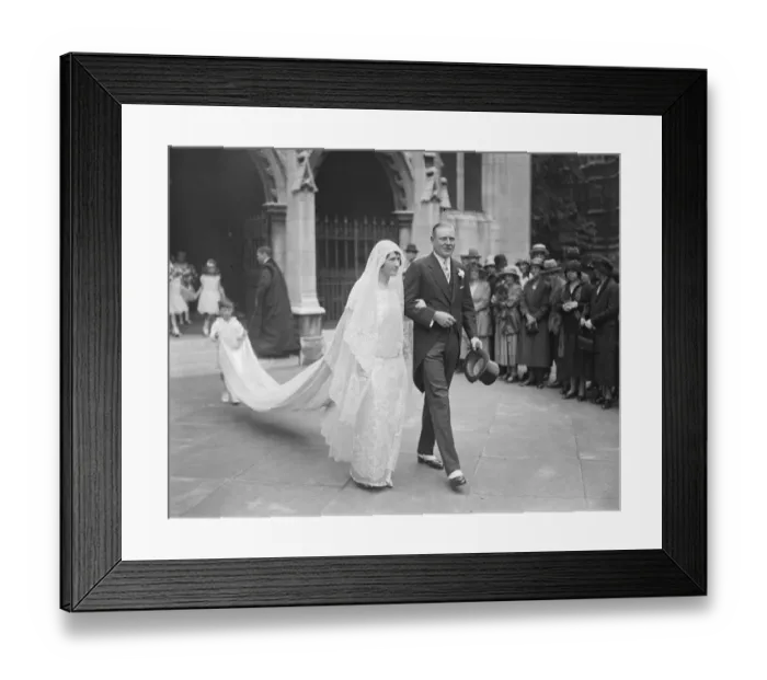 Framed Print : The wedding of Captain the Hon Reginald Coke, DSO, son of the late Earl of Leicester