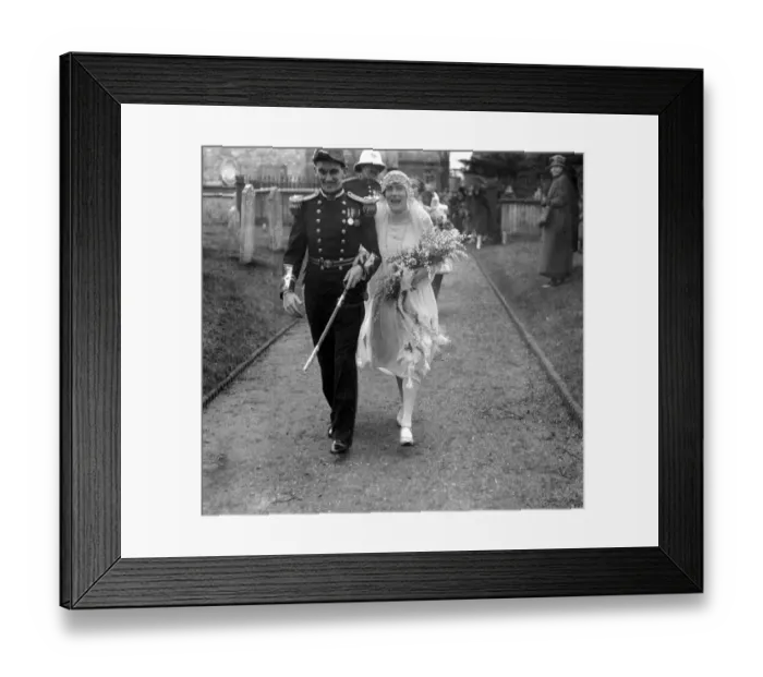Framed Print : Wedding of Lieut J. E. Broome, R. N. and Miss Sybil Nicholas at St Marys Church, Alverstoke Framed Print : Wedding of Lieut J. E. Broome, R. N. and Miss Sybil Nicholas at St Marys Church, Alverstoke