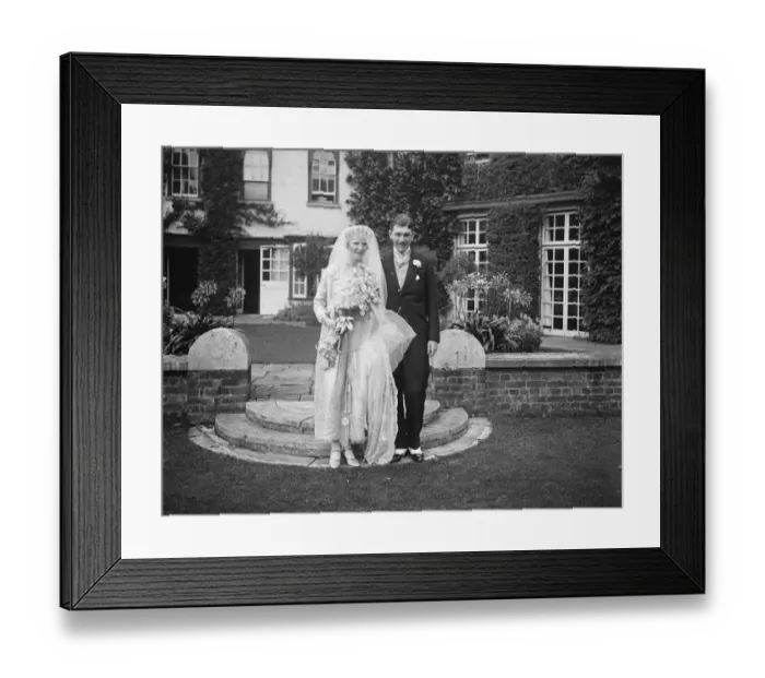 Framed Print : Wedding. The marriage between Mr G C Gibbs and Miss H M Leslie took place at St Mary s Framed Print : Wedding. The marriage between Mr G C Gibbs and Miss H M Leslie took place at St Mary s