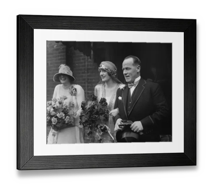 Framed Print : Mr R F Collins was married to Miss H M Adams at Holy Trinity Church, Brompton. Bride Framed Print : Mr R F Collins was married to Miss H M Adams at Holy Trinity Church, Brompton. Bride