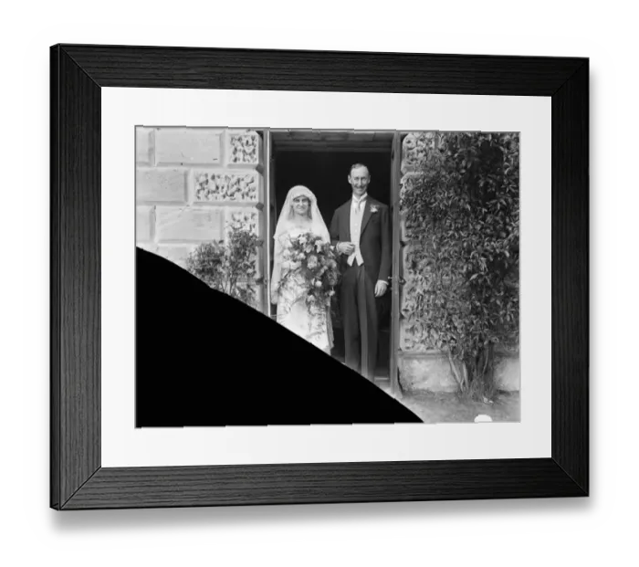Framed Print : Wedding. At St Mary s, Andover, the wedding took place of Miss Joicey Cecil Framed Print : Wedding. At St Mary s, Andover, the wedding took place of Miss Joicey Cecil
