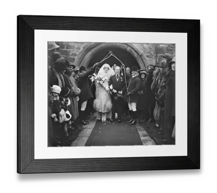 Framed Print : Earl Beattys brother weds Major W V Beatty and the Hon Victoria FitzRoy were married at Croft Framed Print : Earl Beattys brother weds Major W V Beatty and the Hon Victoria FitzRoy were married at Croft
