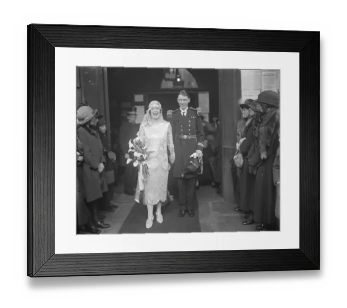 Framed Print : A naval occasion. The marriage took place at St Paul s, Knightsbridge, of Lt R H Combe Framed Print : A naval occasion. The marriage took place at St Paul s, Knightsbridge, of Lt R H Combe