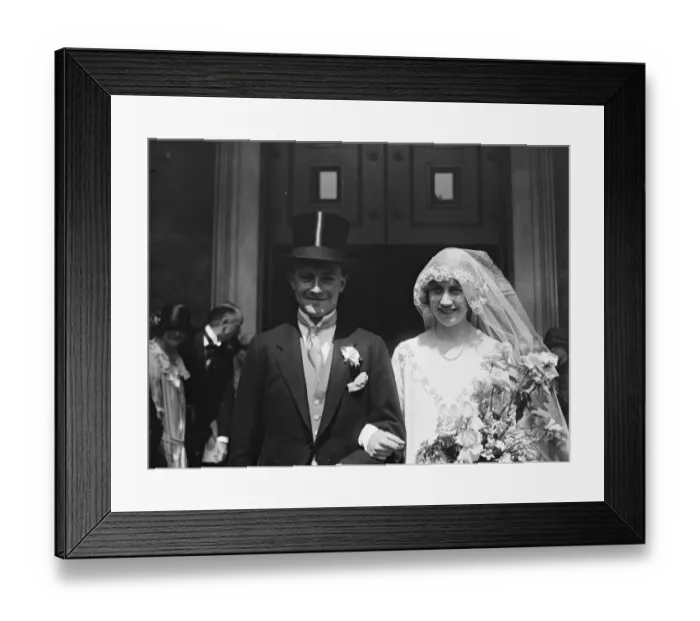 Framed Print : Lord Ashtons son weds. The marriage arranged between the Hon T H R Ashton