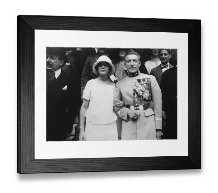 Framed Print : Famous French airmmen weds Captain Nungesser the famous French airmen and his American bride Framed Print : Famous French airmmen weds Captain Nungesser the famous French airmen and his American bride