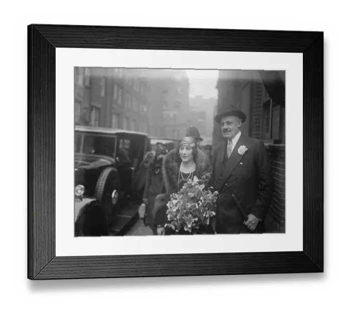 Framed Print : The marriage of Sir Eric Hambro to Mrs Elliste, M Elger, at Princes Row. Register Office Framed Print : The marriage of Sir Eric Hambro to Mrs Elliste, M Elger, at Princes Row. Register Office