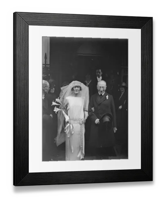 Framed Print : Lord Leighs American bride. Lord Leigh was married to Miss Marie Campbell, formerly