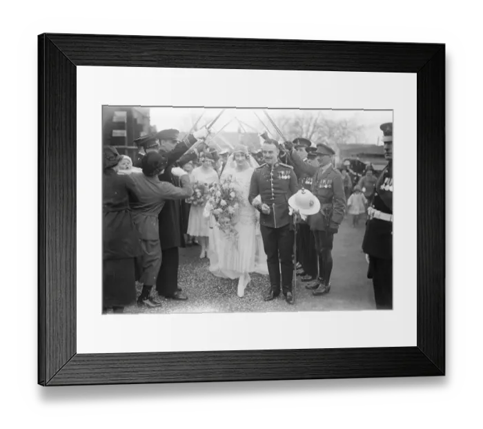 Framed Print : Wedding Captain H Webber, R M and Miss R J Pearce were married at the Chapel of Framed Print : Wedding Captain H Webber, R M and Miss R J Pearce were married at the Chapel of