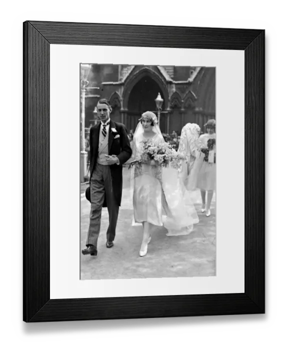 Framed Print : Wedding of Mr Edward Rice and Miss Marcella Duggan at St Margarets, Westminster, London