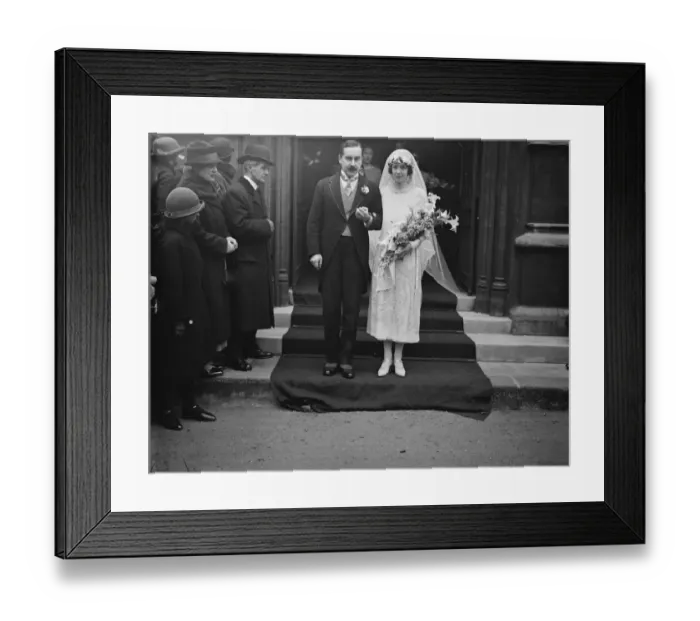 Framed Print : Lord Swinfens sister weds. The marriage arranged between Mr H H Myers