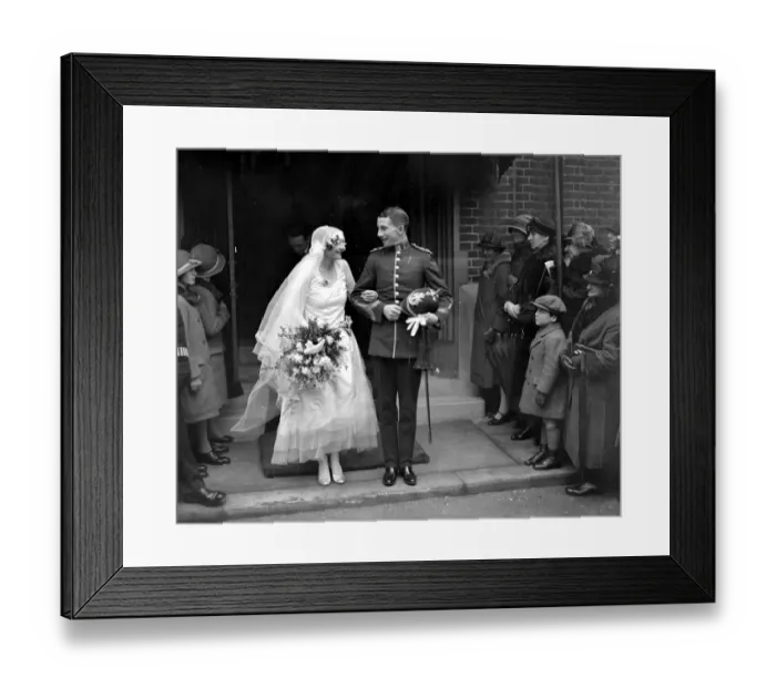 Framed Print : Wedding of Mr Desmond Fitzgerald (Norfolk Regt) and Miss Nesta Villiers-Stuart at Holy Trinity Framed Print : Wedding of Mr Desmond Fitzgerald (Norfolk Regt) and Miss Nesta Villiers-Stuart at Holy Trinity