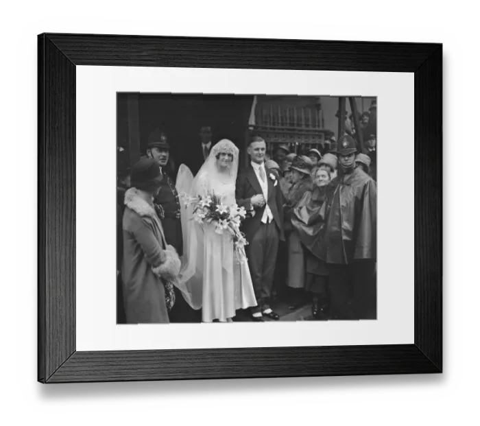 Framed Print : Wedding of Commander the Honourable Christopher Roper Curzon, Royal Navy, and Miss
