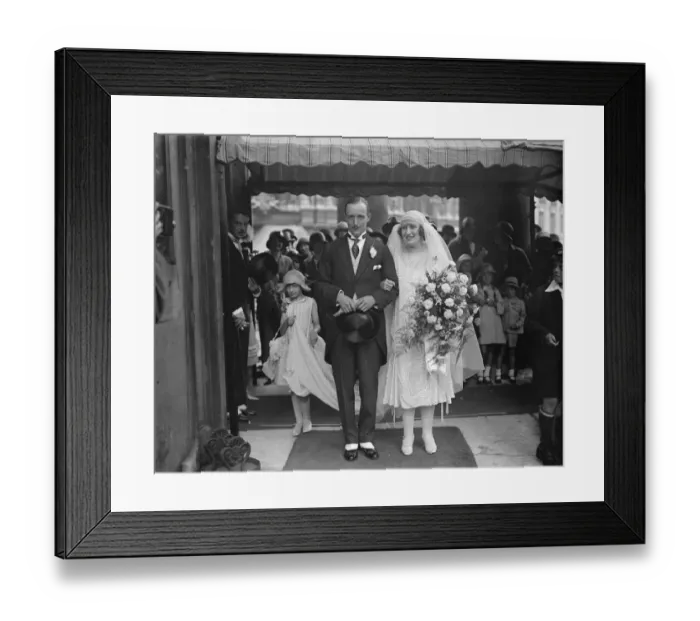 Framed Print : Sir Arthur and Lady Blakes son Weds The marriage between Mr R A Blake and Miss Framed Print : Sir Arthur and Lady Blakes son Weds The marriage between Mr R A Blake and Miss