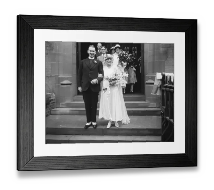 Framed Print : Wedding. The marriage between the Rev D P Low and Miss W P Edmunds took place Framed Print : Wedding. The marriage between the Rev D P Low and Miss W P Edmunds took place
