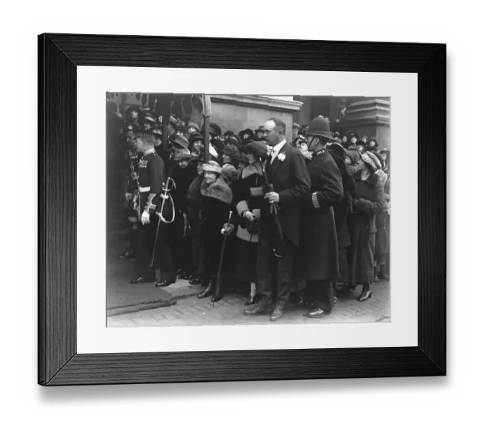 Framed Print : Wedding The wedding took place on Saturday between Miss Audrey James ( younger daughter Framed Print : Wedding The wedding took place on Saturday between Miss Audrey James ( younger daughter