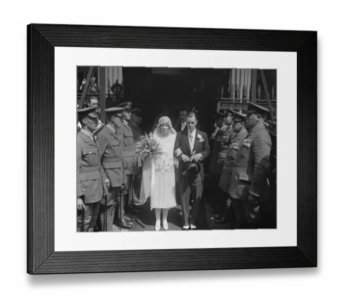 Framed Print : Squadron leader Ridleys wedding. The marriage arranged between Squadron leader C A Ridley Framed Print : Squadron leader Ridleys wedding. The marriage arranged between Squadron leader C A Ridley