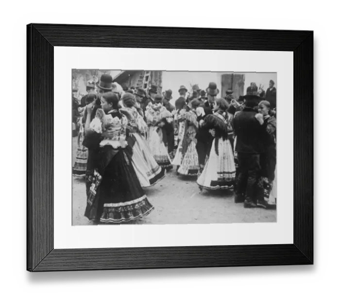 Framed Print : Mesokovesd, Hungary. Since it is all out of doors, the men keep their hats Framed Print : Mesokovesd, Hungary. Since it is all out of doors, the men keep their hats