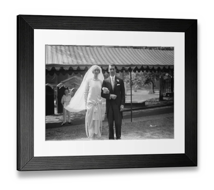 Framed Print : Lady Chichesters son weds. The marriage between Mr M B Chichester and Miss M