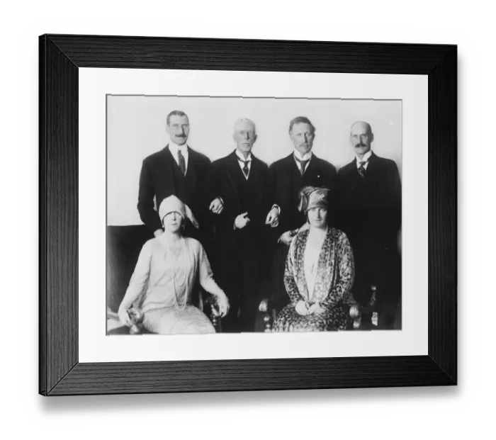 Framed Print : Four Kings and two queens at wedding of Princess Astrid and Prince Leopold in Stockholm