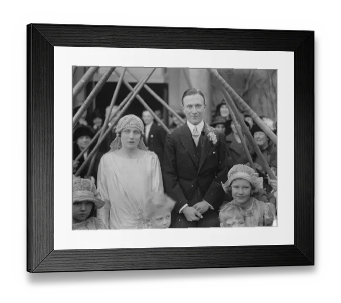 Framed Print : Yorkshire wedding. At All Saints Church, Brompton by Sawdon, Capt H G Cator