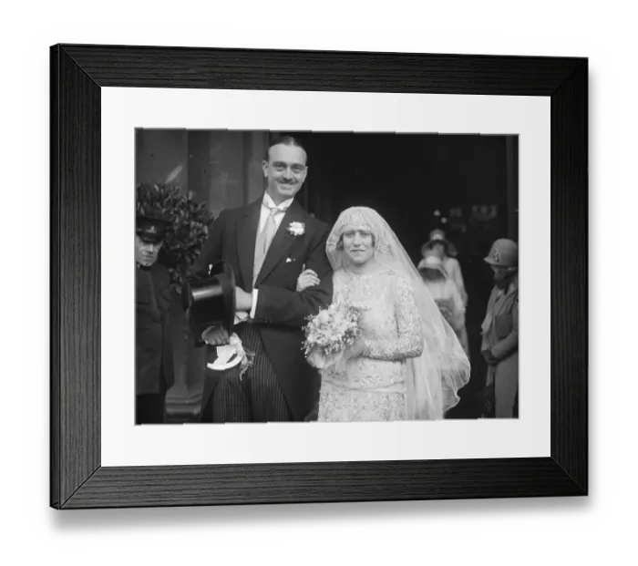 Framed Print : Wedding. The marriage took place at St Martin in the Fields of Mr A J V Venables
