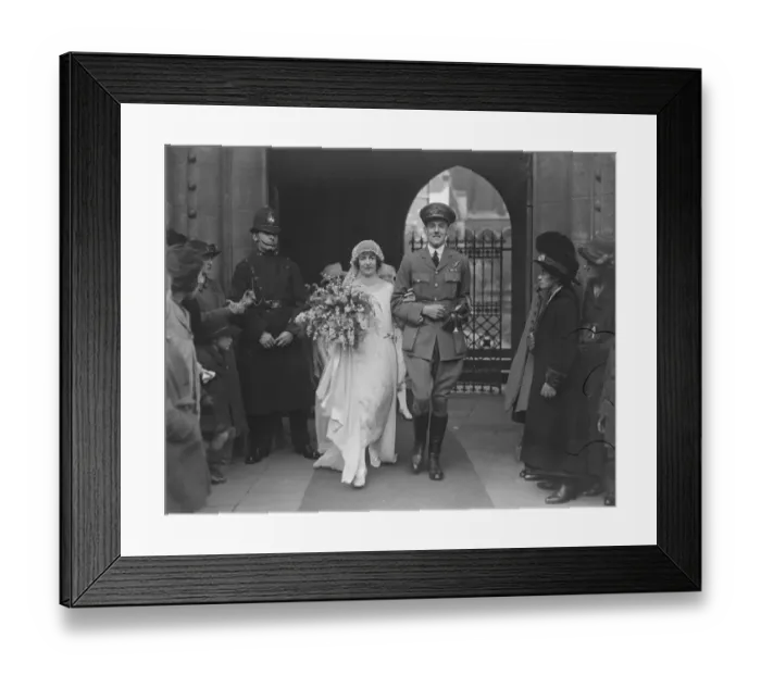 Framed Print : Flying Officers wedding in London. The wedding took place at St Marys Church Framed Print : Flying Officers wedding in London. The wedding took place at St Marys Church