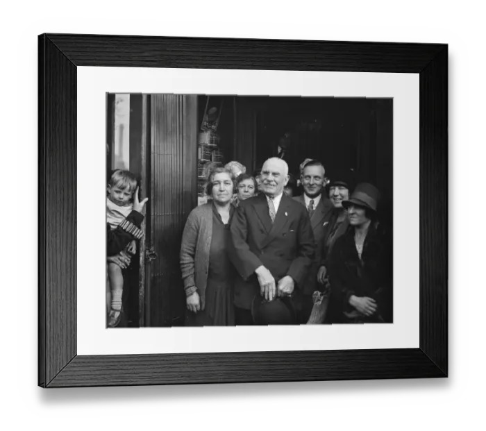 Framed Print : Romance of wedding millionaire visitor. Sir James Joynton Smith in the ironmongery Framed Print : Romance of wedding millionaire visitor. Sir James Joynton Smith in the ironmongery
