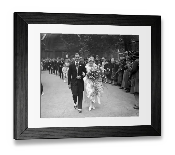 Framed Print : Wedding of Mr Ivan Power and Miss Nancy Griffith at St Margarets, Westminster, London