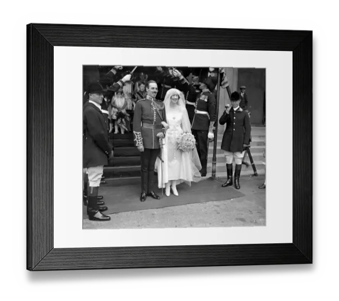 Framed Print : Wedding of Sir Alexander Stanier, Welsh Guards and Miss Dorothy Miller (daughter of Gen Framed Print : Wedding of Sir Alexander Stanier, Welsh Guards and Miss Dorothy Miller (daughter of Gen