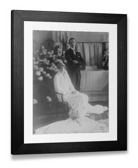 Framed Print : A romantic wedding in a drawing room. Miss Mary Pelly was married in the drawing Framed Print : A romantic wedding in a drawing room. Miss Mary Pelly was married in the drawing