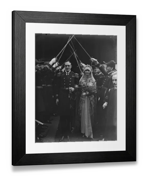 Framed Print : Saturdays naval wedding. The marriage took place at St James s, Piccadilly Framed Print : Saturdays naval wedding. The marriage took place at St James s, Piccadilly