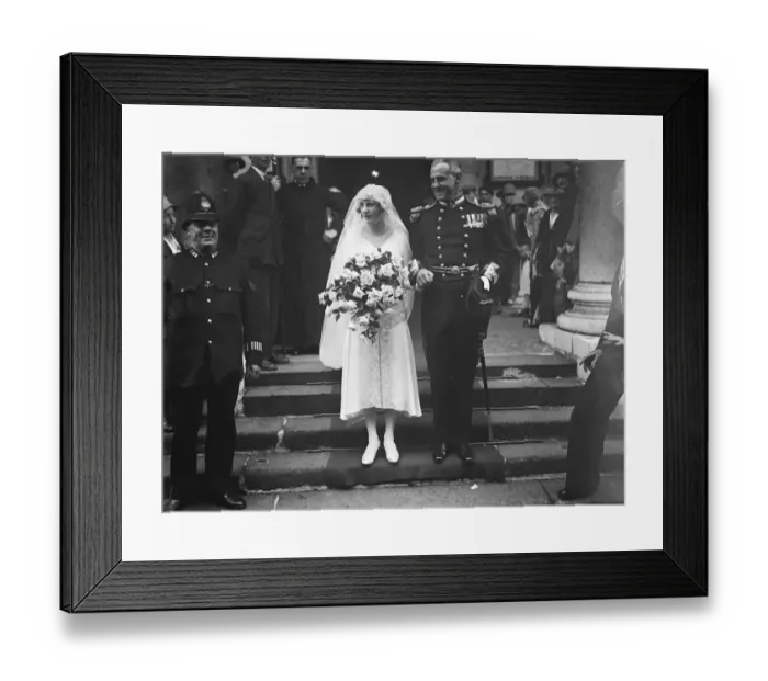 Framed Print : Saturdays naval wedding in London. The marriage of Lt Commander Cousins, DSO Framed Print : Saturdays naval wedding in London. The marriage of Lt Commander Cousins, DSO