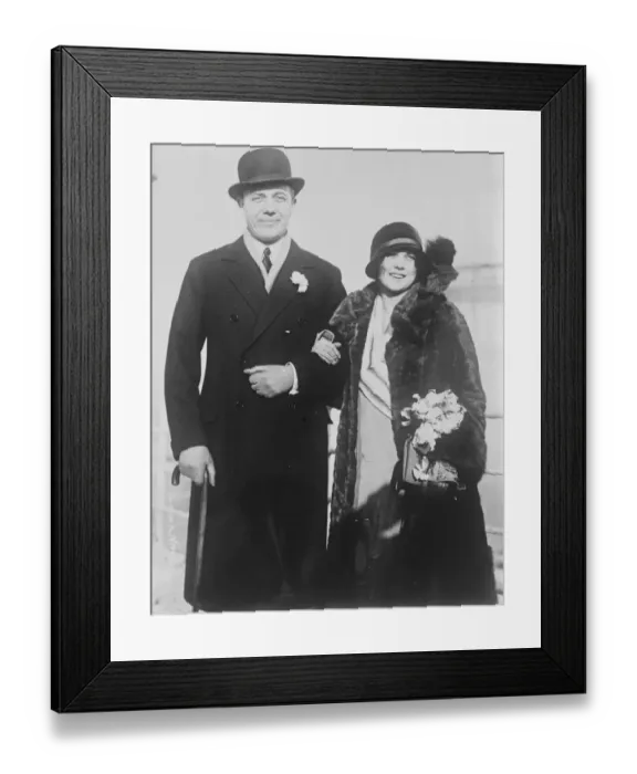 Framed Print : Chicagos biggest wedding. Mr H Howard and his bride, formerly Miss Loretta Hines